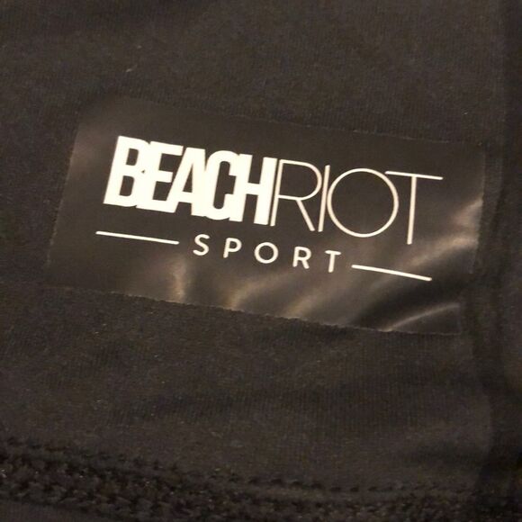 Beach Riot Black Leggings Rose Gold Side Stripes - Picture 4 of 10